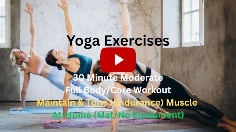 Yoga Exercises: 30 Minute Moderate Full Body Vinyasa Workout to Maintain & Tone Muscle, At-Home (Mat/No Equipment) #2 Yoga Exercises: 30 Minute Moderate Full Body Vinyasa Workout to Maintain & Tone Muscle, At-Home (Mat/No Equipment) #2