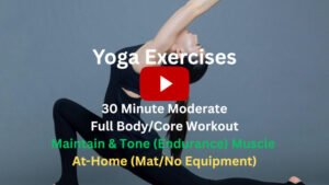 Yoga Exercises: 30 Minute Moderate Full Body Power Yoga Workout to Maintain & Tone Muscle, At-Home (Mat/No Equipment)
