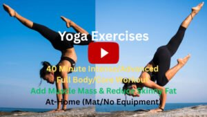 Yoga Exercises: 40 Minute Intense/Advanced Full Body Vinyasa Workout to Add Muscle Mass & Reduce Skinny Fat, At-Home (Mat/No Equipment)
