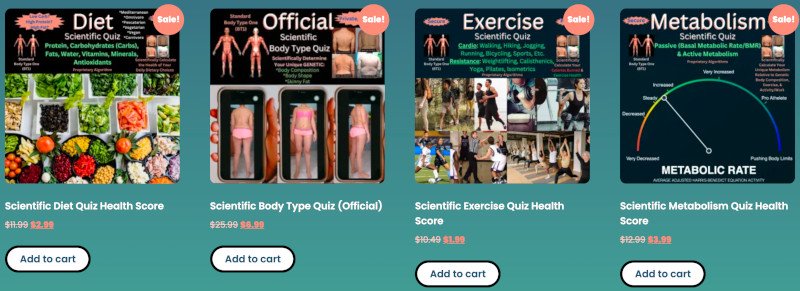 Scientific Health Quizzes - Body Composition, Metabolism, Diet, Exercise, Lifestyle